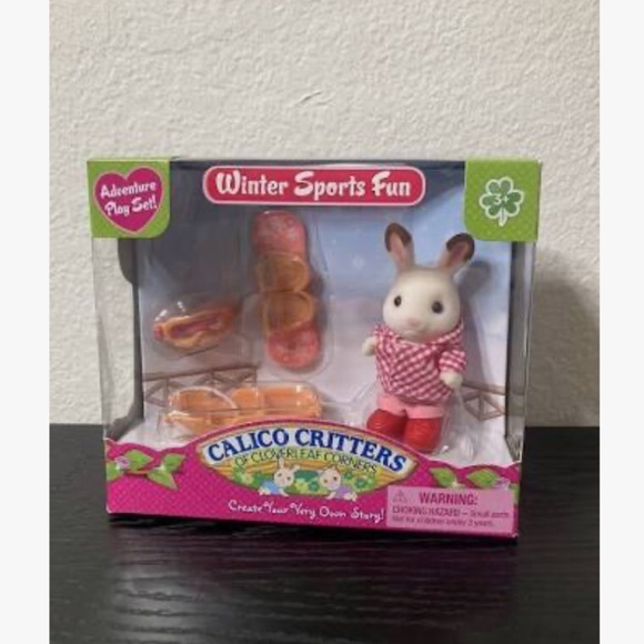 Calico Critters Winter Sports Fun Bunny Rabbit Figure Snowboarder Accessories - Picture 9 of 9